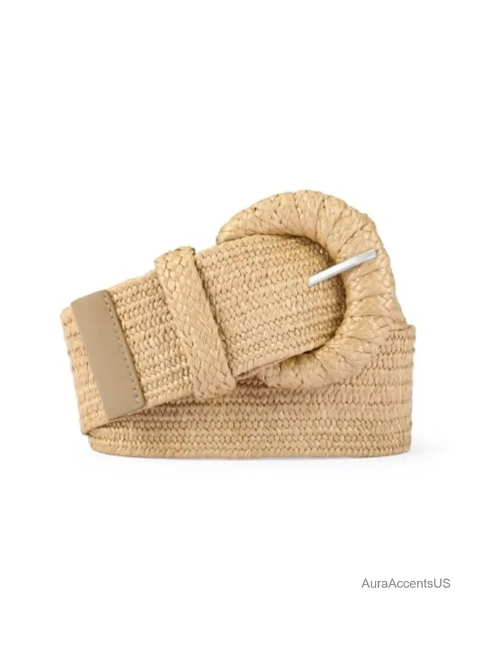 Straw Woven Elastic Belt Wide Stretchy Boho Belt for Summer Raffia Dress Belt